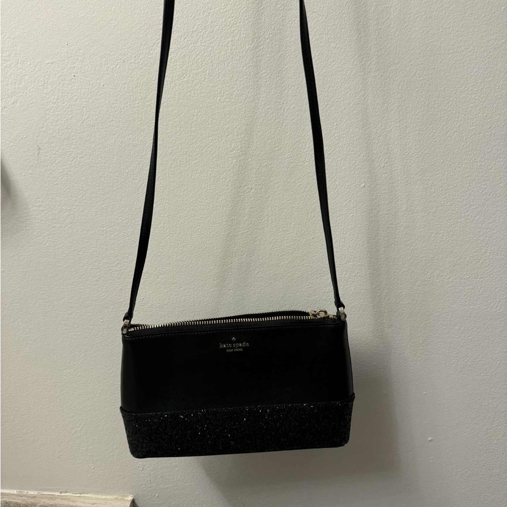 Kate Spade Black Glitter Crossbody Bag